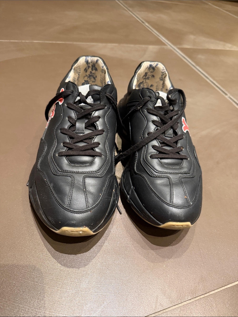 Gucci Black Men's Athletic Sneakers with Red Accent